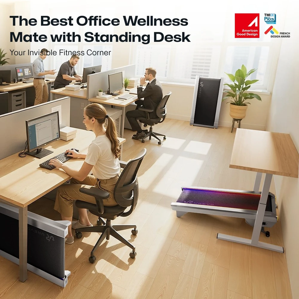 UREVO CyberPad for Office išmanusis bėgimo takelis, pilkas