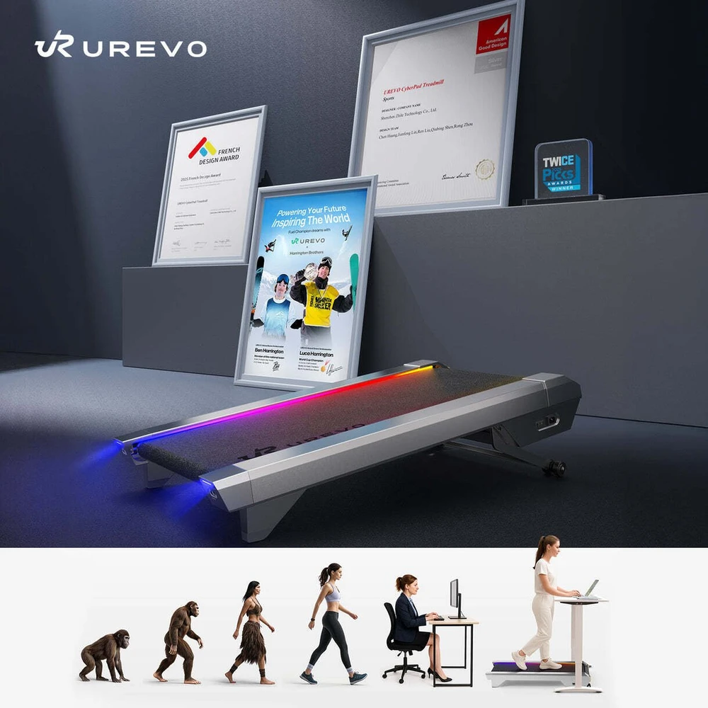 UREVO CyberPad for Office išmanusis bėgimo takelis, pilkas