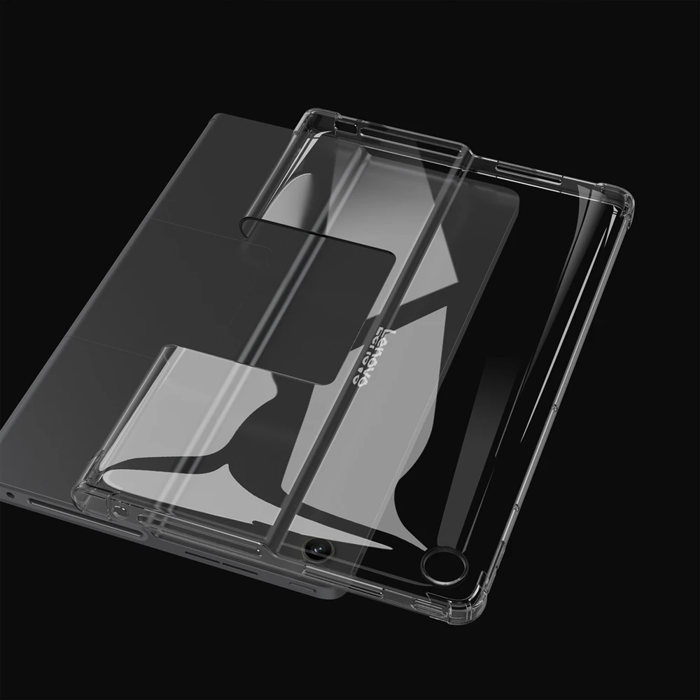 Planšetinio kompiuterio dėklas Strado-Tech skirtas Lenovo Tab Plus 11 / 11 5 2024 – permatoma silikoninė nugarėlė (case obudowa pokrowiec lenovo tab plus)