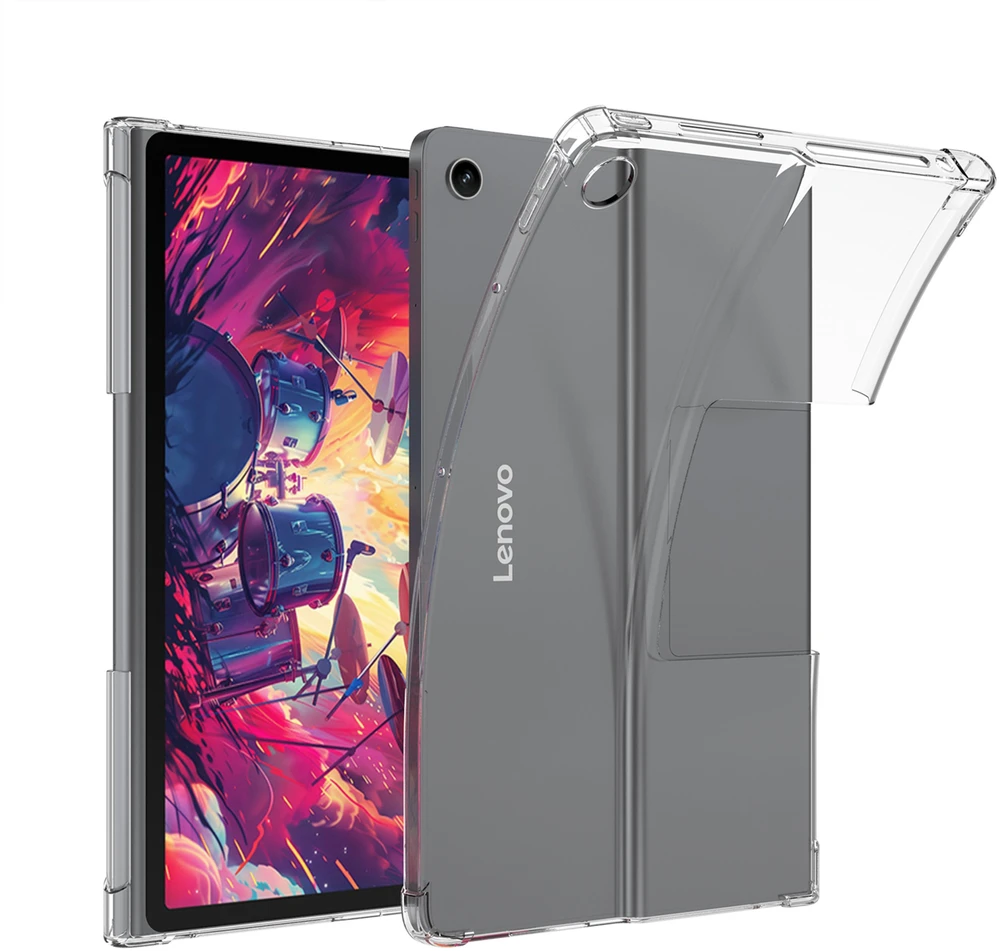 Planšetinio kompiuterio dėklas Strado-Tech skirtas Lenovo Tab Plus 11 / 11 5 2024 – permatoma silikoninė nugarėlė (case obudowa pokrowiec lenovo tab plus)