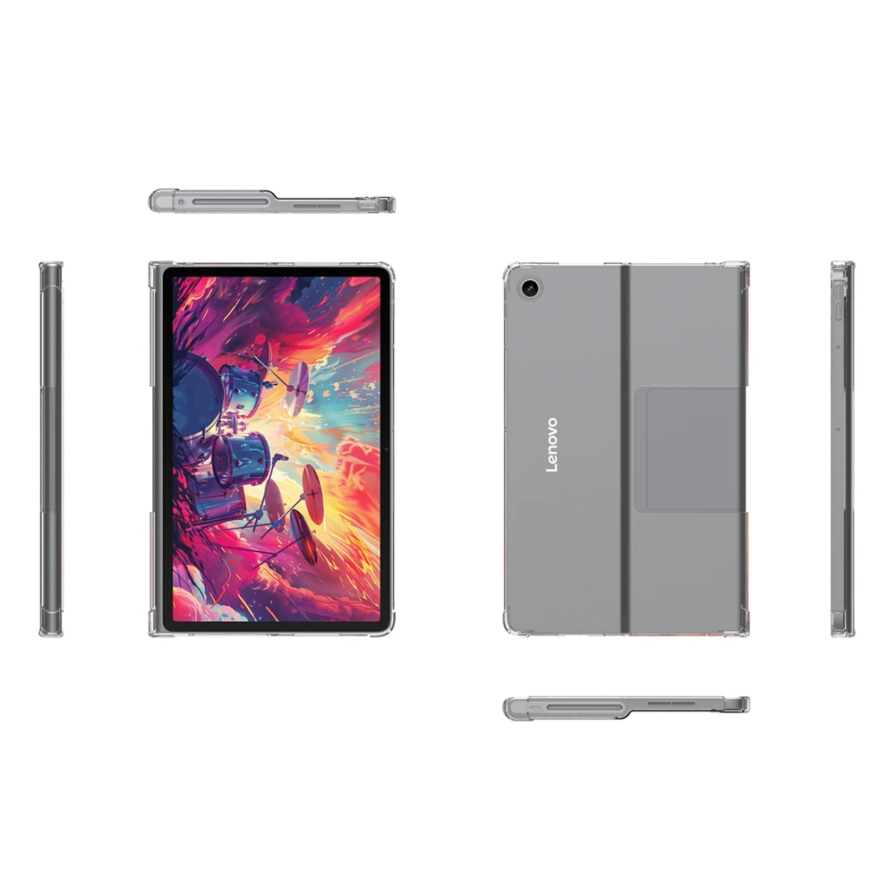 Planšetinio kompiuterio dėklas Strado-Tech skirtas Lenovo Tab Plus 11 / 11 5 2024 – permatoma silikoninė nugarėlė (case obudowa pokrowiec lenovo tab plus)