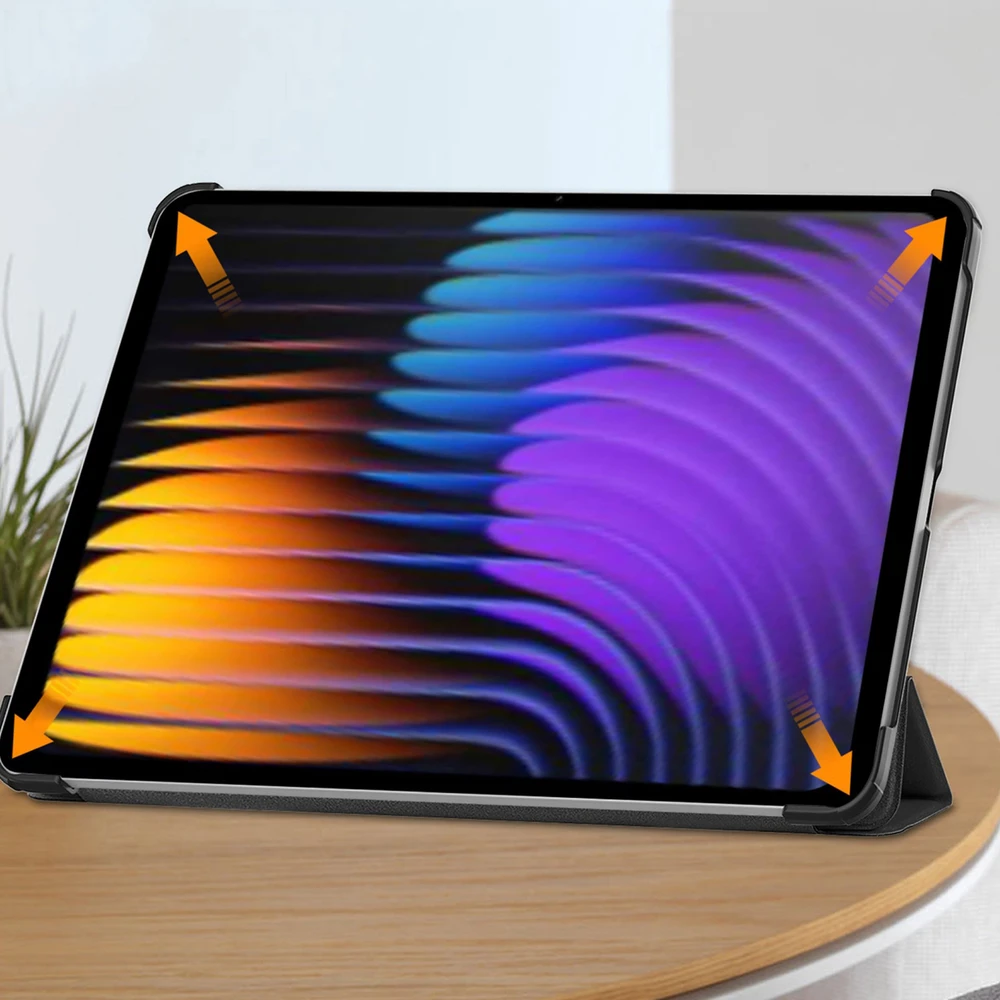 Planšetinio kompiuterio dėklas 4kom.pl Smart, skirtas Xiaomi Pad 7 / Pad 7 Pro 11 / Xiaomi Pad 7 Pro, juodas - apsauginis su stovu