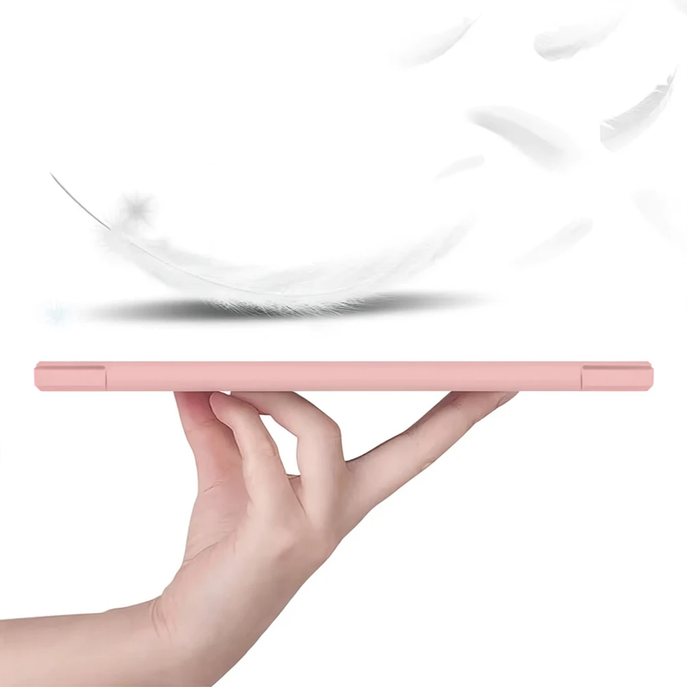 Planšetinio kompiuterio dėklas Strado-Tech Smart Case skirtas Redmi Pad SE 8.7 2024, rausvas - apsauginis su stovu, prieiga prie prievadų ir mygtukų