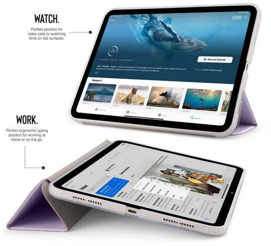Pipetto Origami No7 Tri-dėklas, metallic violetinės spalvos – Apple iPad (A16) / Apple iPad (2022)