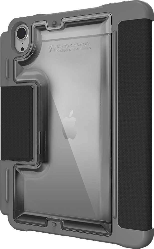 STM Dux Plus - Rugged dėklas skirtas iPad mini 7 (2024) / mini 6 (2021) MIL-STD-810G with Apple Pieštukas Holder (Juodas)