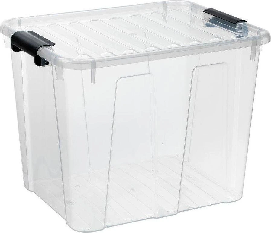 Pojemnik Plast Team Home Box 40L skaidrus pilkas konteineris su dangteliu