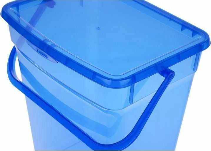 Pojemnik Plast Team 10 l miltelių talpa, permatoma, tamsiai mėlyna