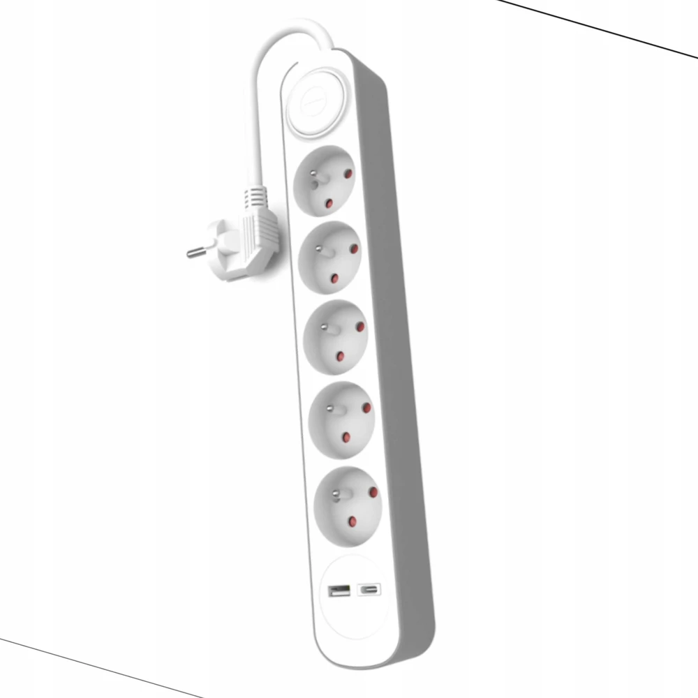 Plastrol Przedłużacz 5-gniazdowy su włącznikiem i gniazdami usb-a i usb-c