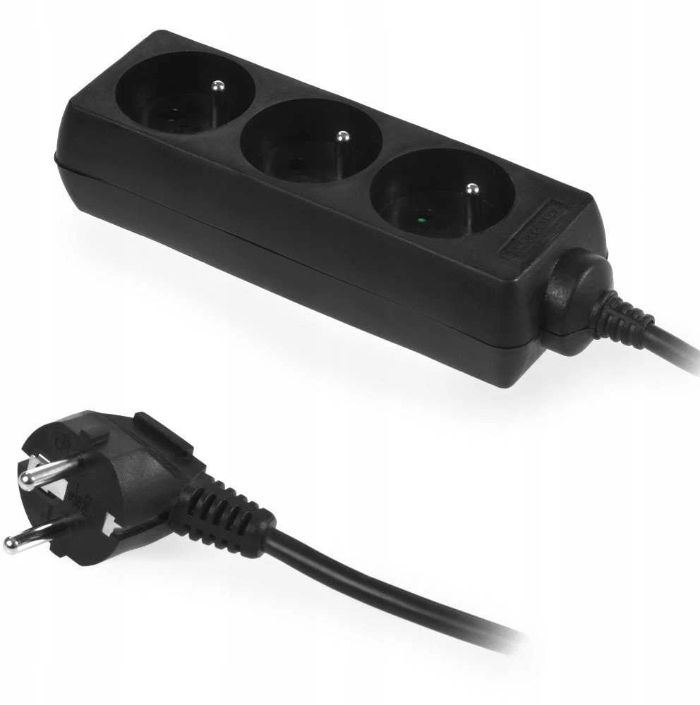 Plastrol PRZEDŁUŻACZ PS-370/3,0 E JUODA 3G+0 3M 10A W-98177