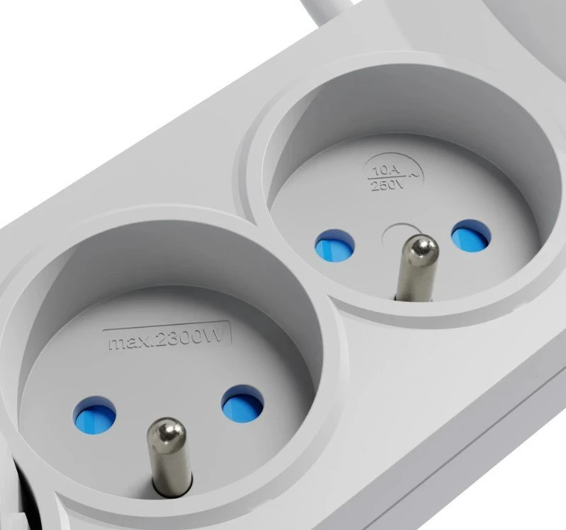 KEL Listwa zasilająca su bezpiecznikiem i układem przeciwprzepięciowym professional, 5 gniazd, 2 porty usb, ilgis 3m, 10a, 230v, 2300w, pilka