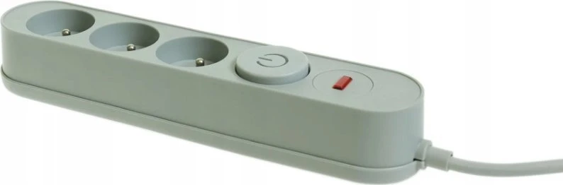Plastrol maitinimo juosta su filtru ir viršįtampių apsauga, 3 lizdai, pilka (W-00016)