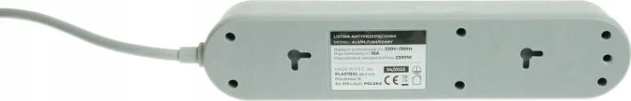 Plastrol maitinimo juosta su filtru ir viršįtampių apsauga, 3 lizdai, pilka (W-00016)