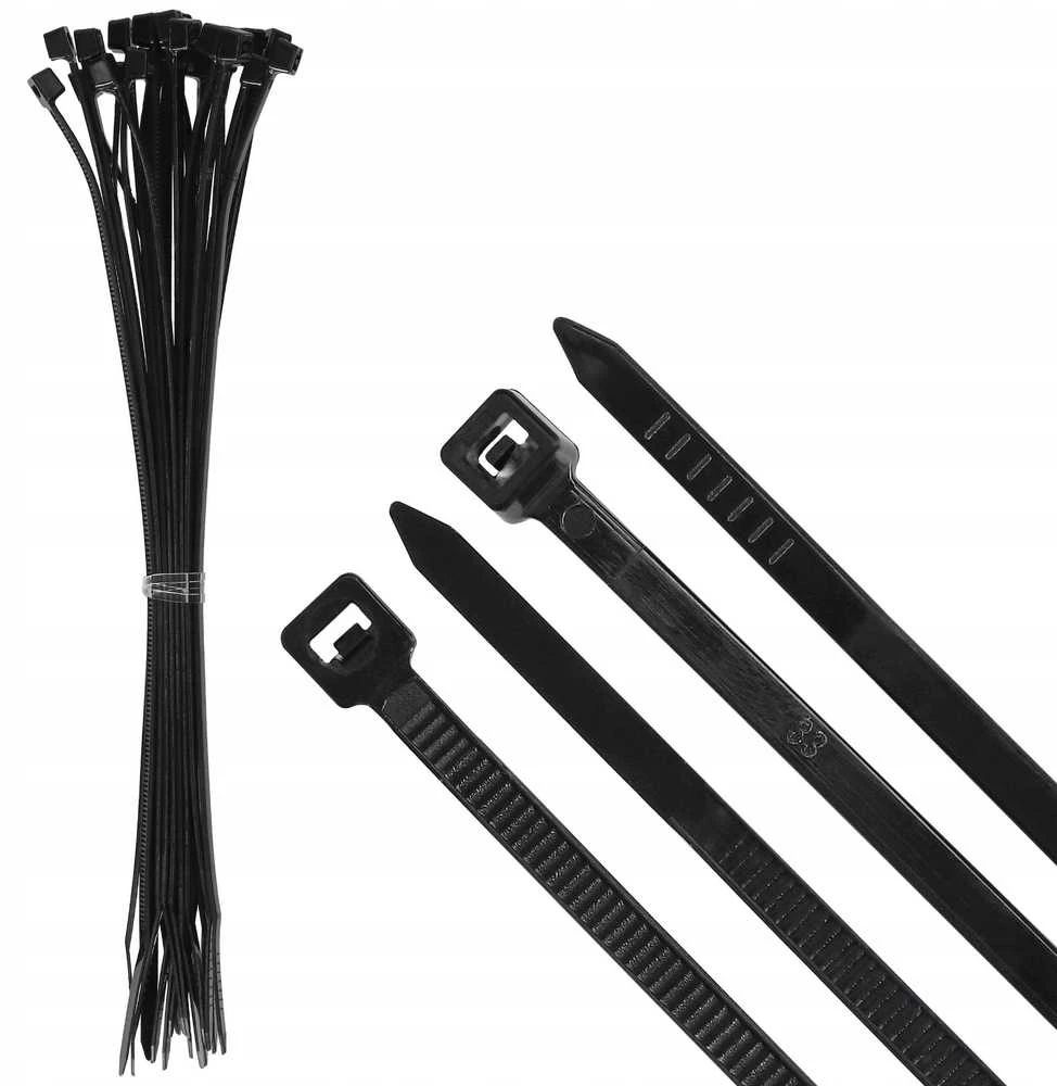 PLASTROL PLASTIKINIS DIRŽELIS Juodas 3,6 x 300mm 100vnt.