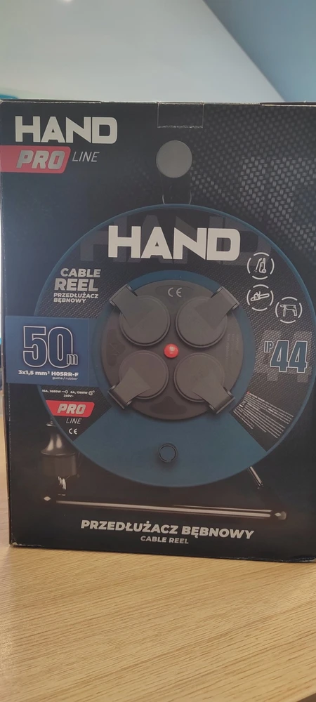 Hand Pro Plastrol Būgninis ilgintuvas 50m 3×1,5mm 16A / 3680W / IP44