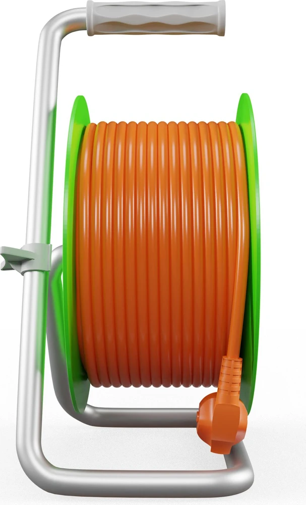 Plastrol Standartinis linijos būgno prailginimo laidas 25m H05V-F 3x1 4xGS 10A oranžinis (W-98947)