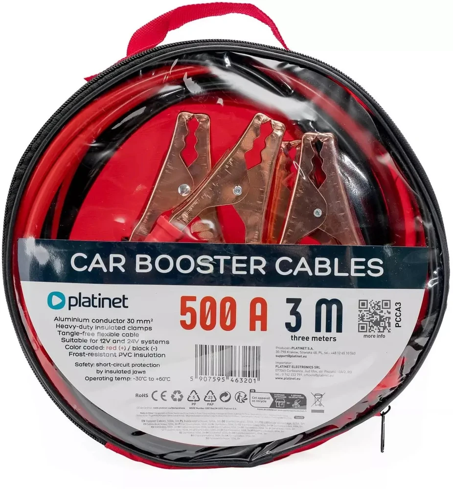 PLATINET automobilio užvedimo laidas 3M 500A automobilio užvedimo laidai