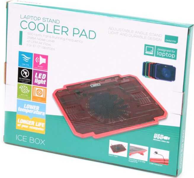 Platinet COOLER PAD ICE BOX Raudona 14CM FAN USB (OMNCPIR)