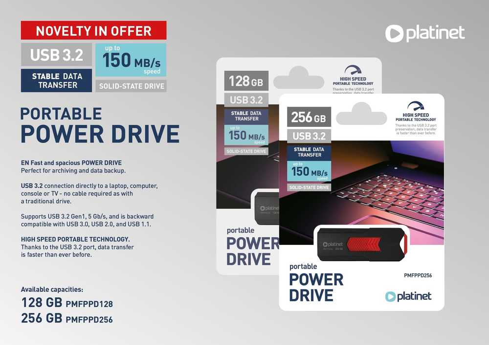 Atmintinė Platinet Power Drive 256GB USB 3.2