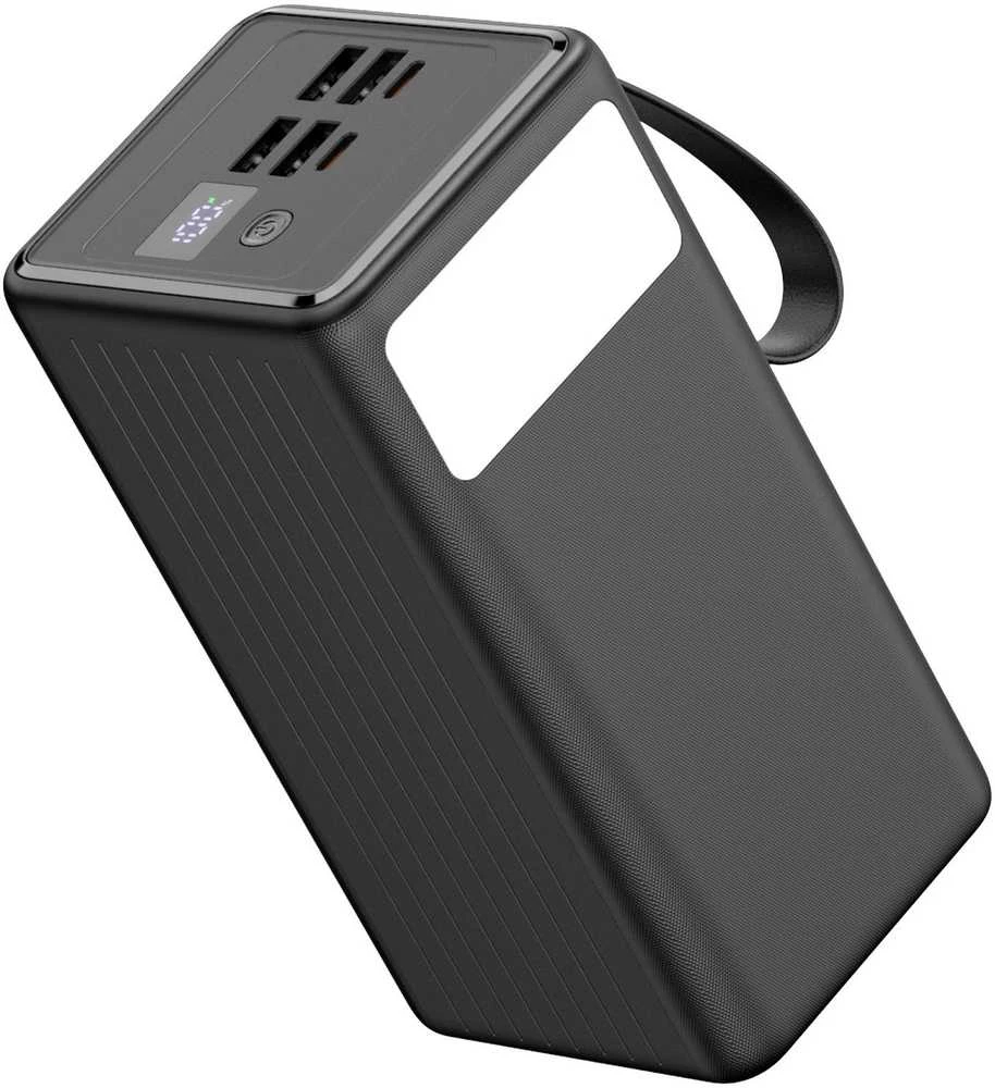 Išorinė baterija POWER BANK Platinet Flashlight 60000mAh (4xUSB; 2xType-C; usb-C cable; 65W) juoda