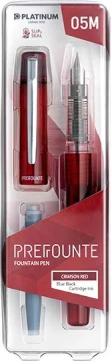 Platinum Prefounte Crimson plunksnakotis pakuotėje