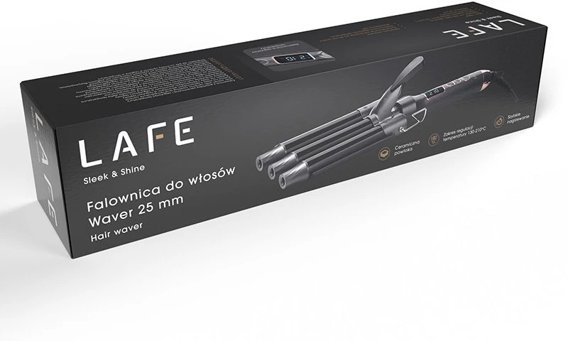 Falownica LAFE „Sleek Shine“ plaukų garbanojimo žnyplės 25 mm