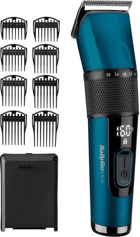Plaukų Kirpimo Mašina - Babyliss E990E Japonų Plienas Ličio Jonų 160min Belaidė Mėlyna Juoda