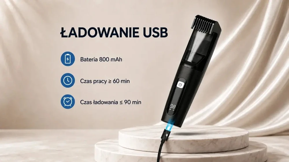 Extralink | Plaukų kirpimo mašinėlė brody i włosów su pojemnikiem | Zakres 1–20 mm | USB-C, IPX6, 800 mAh