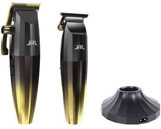 Rinkinys JRL 2in1 kirpimo mašinėlė + žoliapjovė su įkrovimo stotele auksinė