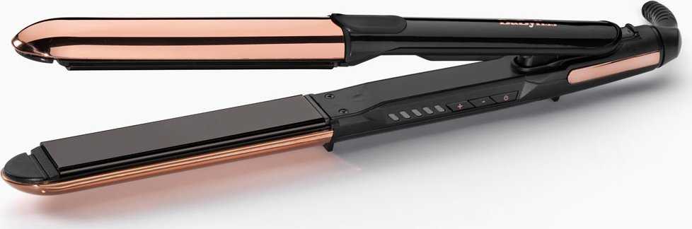 BaByliss Straight & Curl Brilliance plaukų garbanojimo žnyplės, šiltos, juodos, rožinės spalvos, 3 m