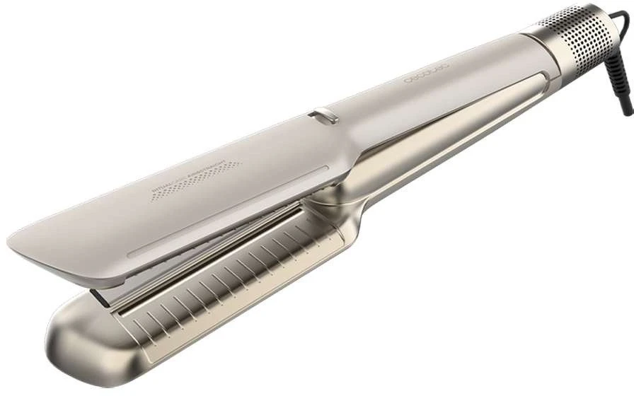 Cecotec Plaukų tiesintuvas | Air Lisse šampano skonio | Keraminė kaitinimo sistema | Jonizavimo funkcija | Temperatūra (maks.) 230 °C | Temperatūra (min.) 100 °C | Kaitinimo lygių skaičius: 3 | 1600 W | Šampano skonio