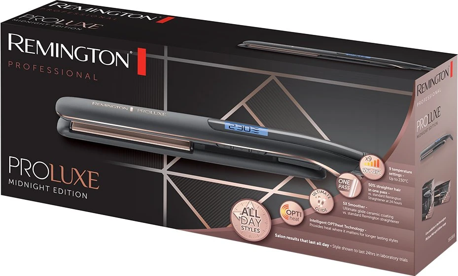 Plaukų tiesinimo žnyplės Remington S9100B PROluxe Midnight Edition