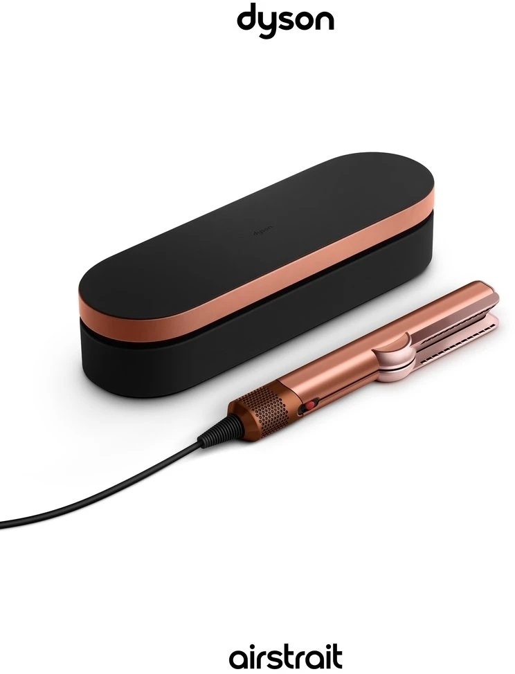 Plaukų džiovintuvas-tiesinimo žnyplės Dyson Airstrait HT01, Amber silk/Pink Champange spalvos