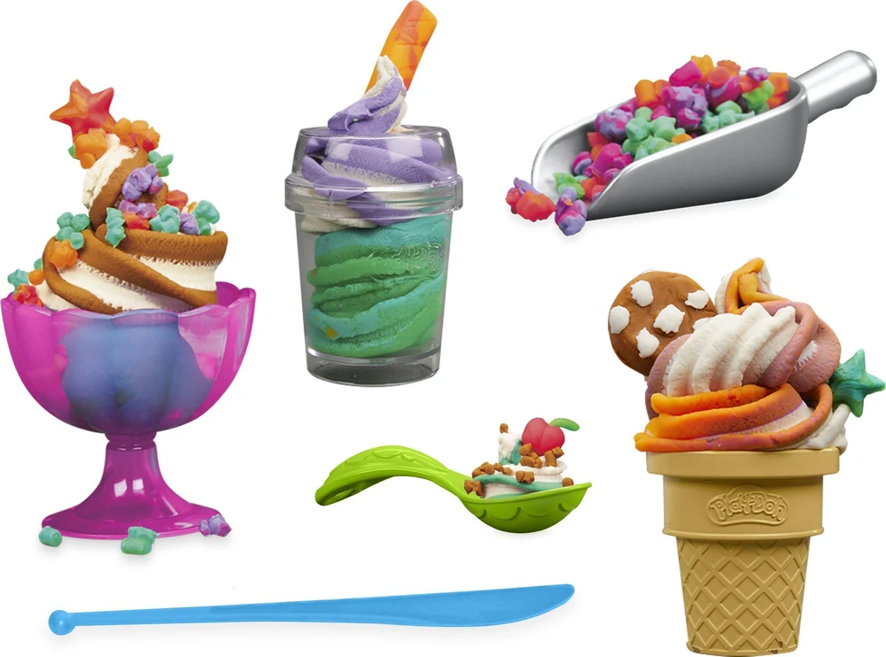 Modeliavimo rinkinys vaikams PLAY DOH Vaivorykštės ledai