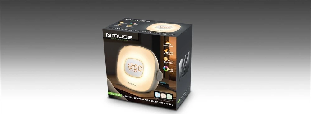 Muse Mūza | Šviesos laikrodžio radijas | ML-198CR | Signalizacijos funkcija | AUX in | Baltas