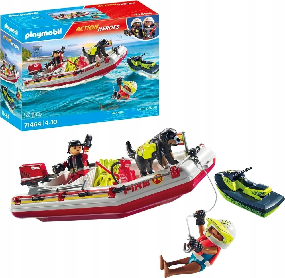 PLAYMOBIL ACTION HEROES Ugniagesių laivas su vandens motociklu 71464