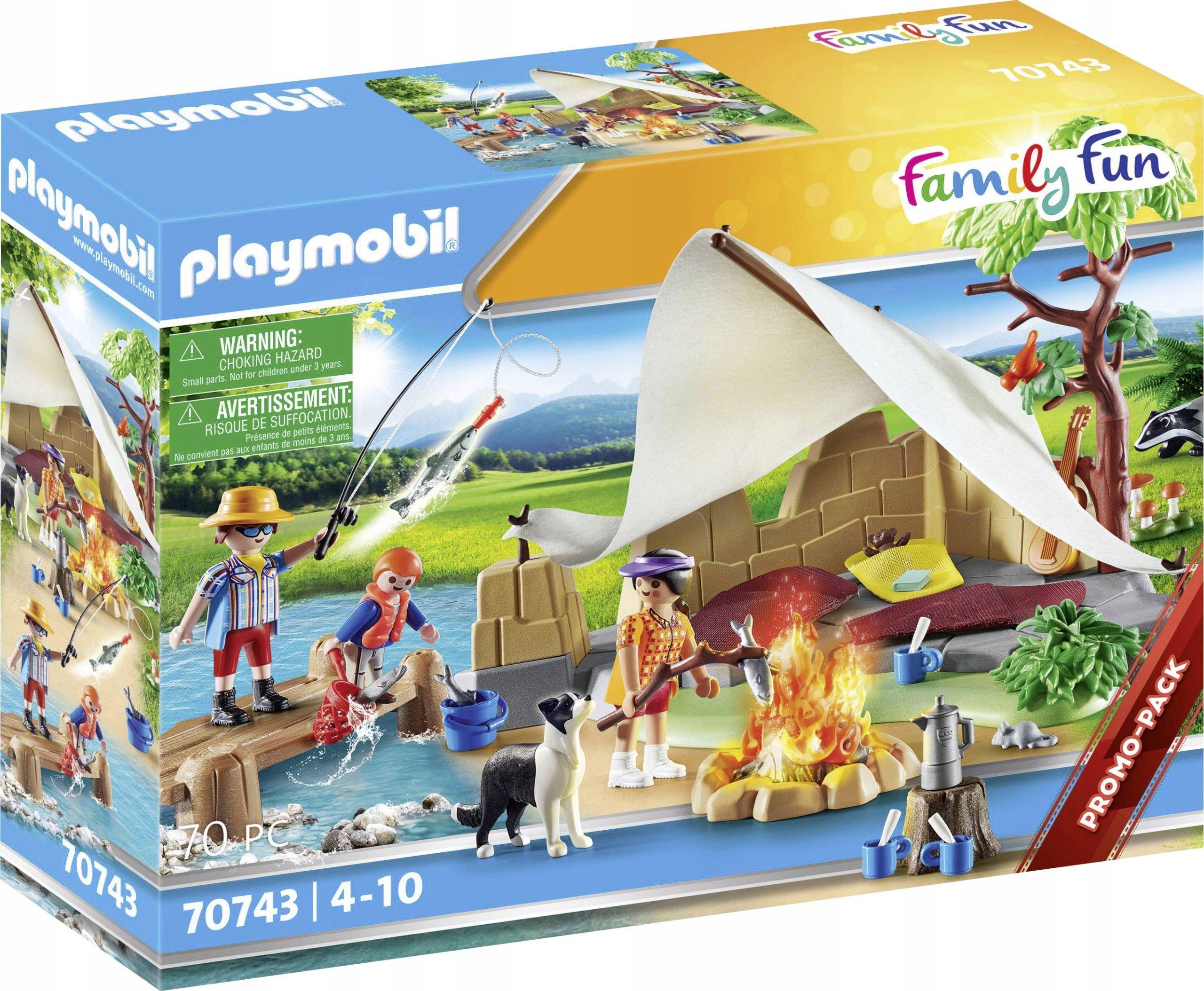 Žaislų rinkinys - Playmobil 70743 Šeimos Kempingo Išvyka Rinkinys Su Figūrėlėmis Ir Priedais, Daugiaspalvis