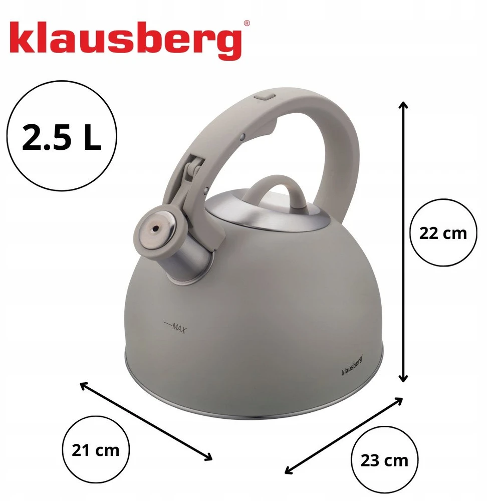 Virdulys, Tradicinis virdulys 2,5 l, pilkas Klausberg