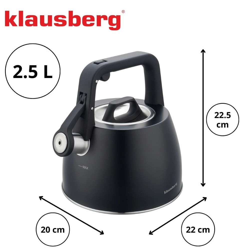 Virdulys tradicinis 2,5l, juoda klausberg