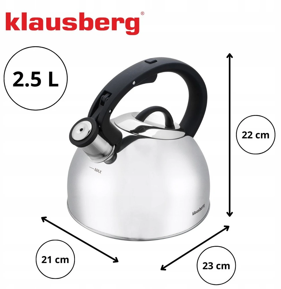 Virdulys, Tradicinis virdulys 2,5 l sidabrinis Klausberg
