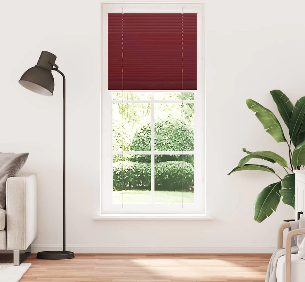 Klostuotos žaliuzės, bordo spalvos, 90x200 cm, audinys, plotis 89,4 cm, poliesteris