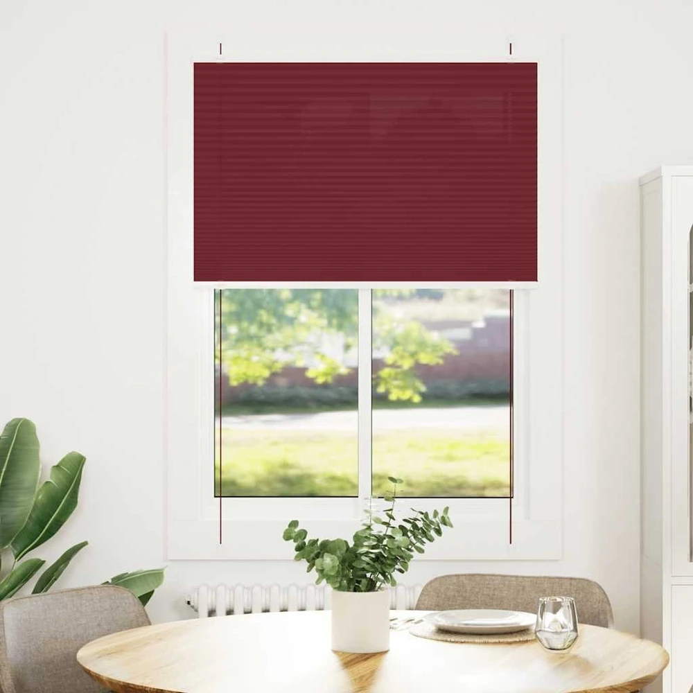 Klostuotos žaliuzės, bordo spalvos, 90x100 cm, audinys, plotis 89,4 cm, poliesteris