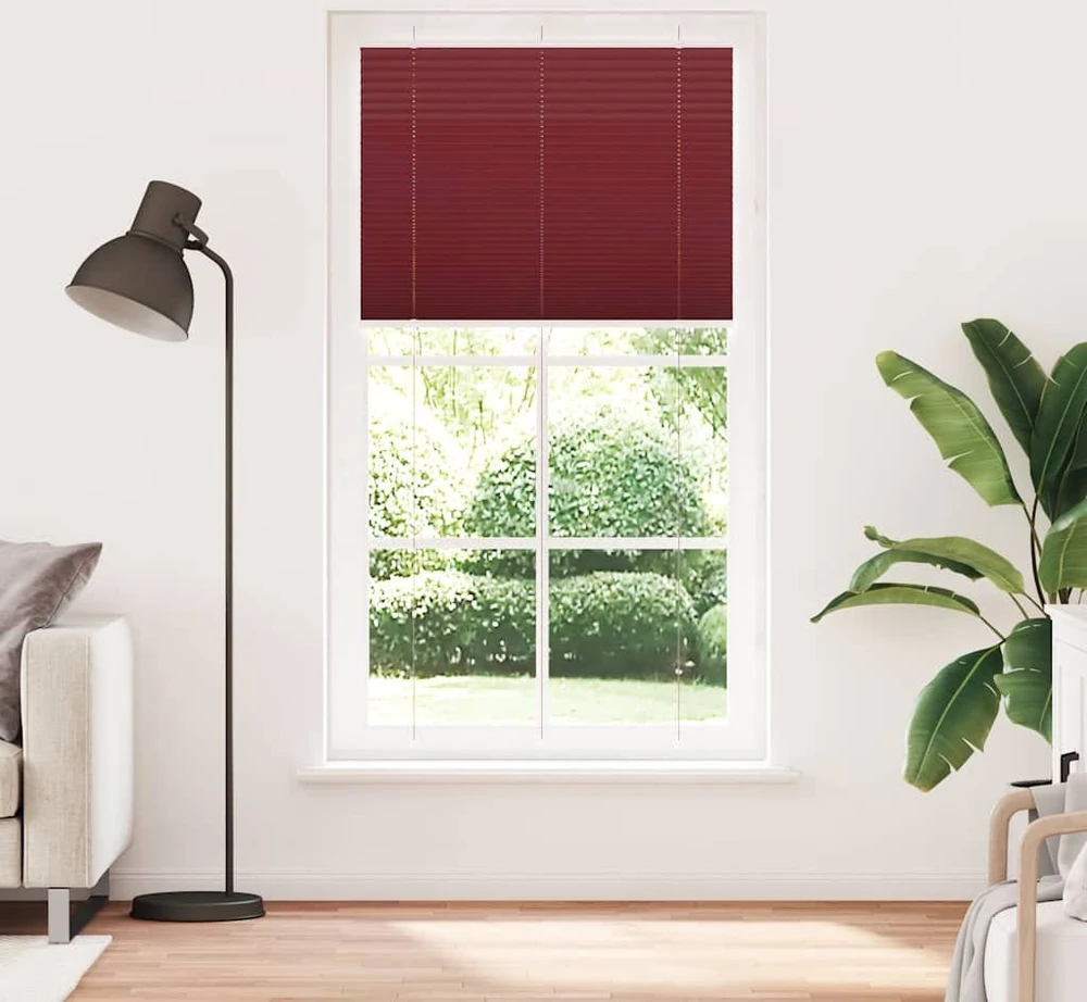 Klostuotos žaliuzės, bordo spalvos, 110x200 cm, audinys, plotis 109,4 cm, poliesteris