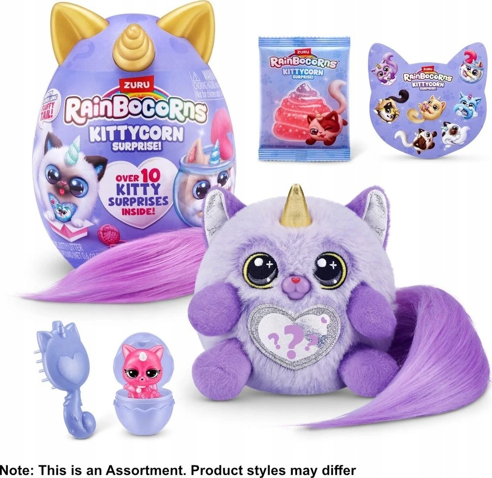 RAINBOCORNS pliušinis žaislas su aksesuarais Kittycorn Surprise, 3 serija, asort., 92104