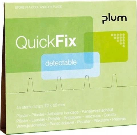 Plum Diagnostinės pleistrai PLUM QuickFix Detectable, įdėklas, 45 vnt., mėlyna