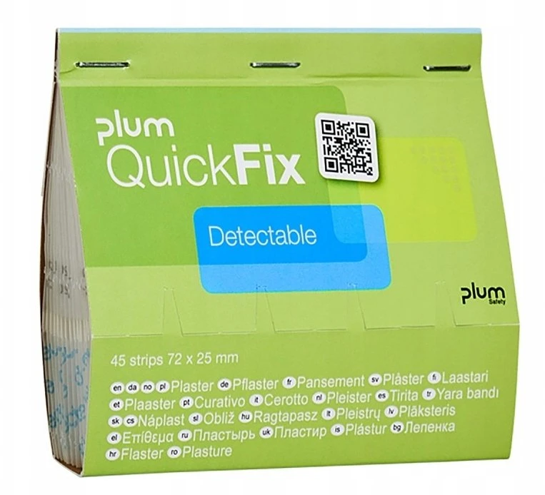 Plum Diagnostinės pleistrai PLUM QuickFix Detectable, įdėklas, 45 vnt., mėlyna