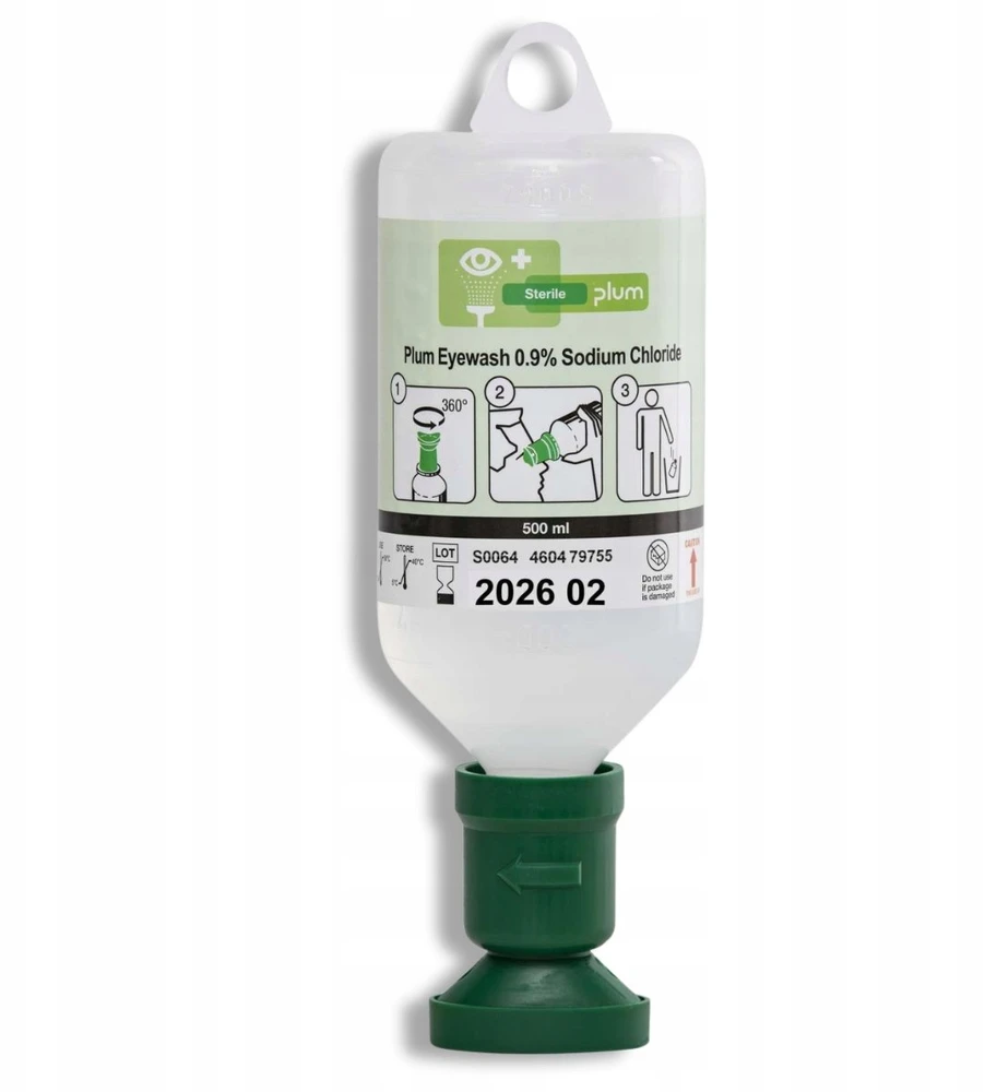 Plum PLUM iBox 1 akių plovimo rinkinys, su 0,9 % tirpalu, 500 ml, juodas