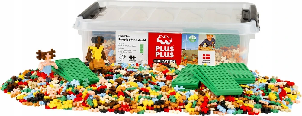 „Plus Plus“ „PLUS-PLIUS“ IŠMOKYKITE KURTI ŽMONES APLINK PASAULYJE 2400 ELEMENTŲ
