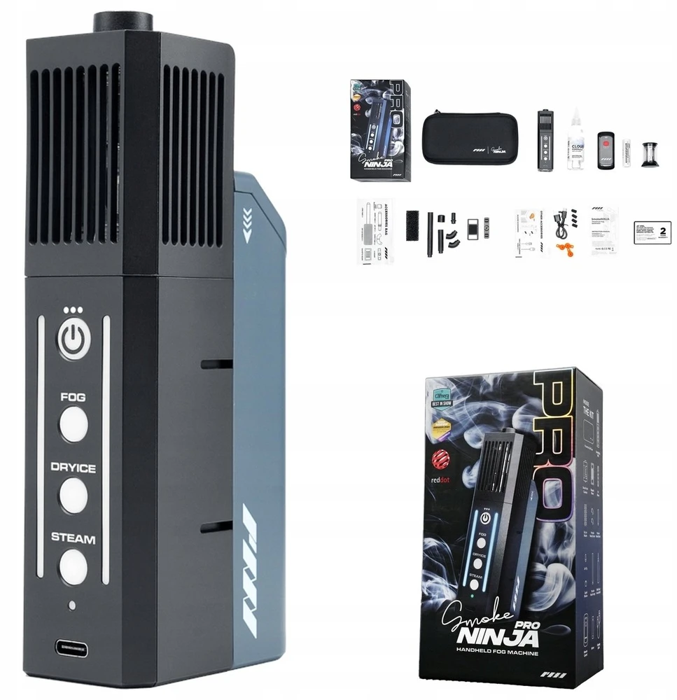 P.M.I Pmi Dūmų rūko generatorius 3 režimai nuotolinio valdymo pultelis USB-C 100ml / Smokeninja Pro