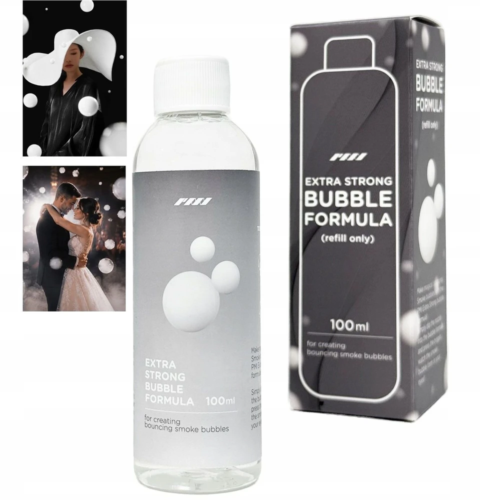 P.M.I Płyn Do Generatora Dymu Dymiarki Pmi Bańki Mydlane Bubble + Dym 100ml / Extra Strong Bubble Formula Refill Only 100 Ml