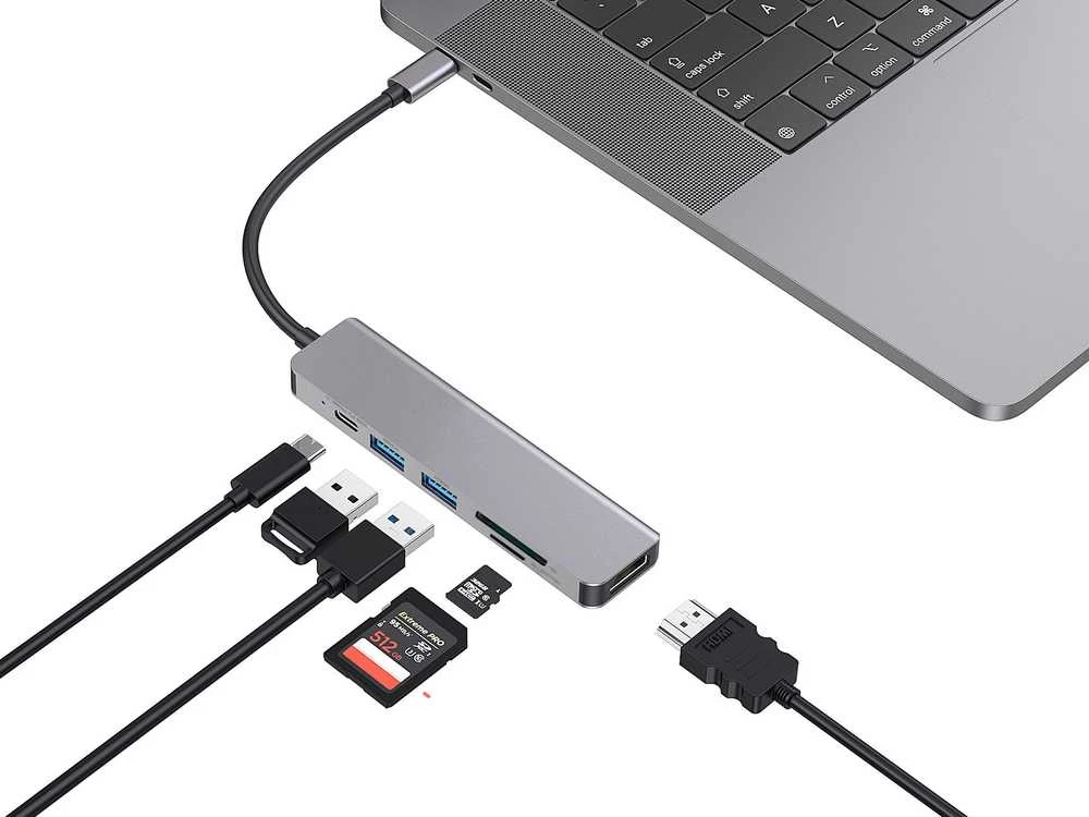Šakotuvas Carruzzo Conceptronic DONN02G knyginių kompiuterių dokas / jungčių replikatorius USB 3.2 Gen 1 (3.1 Gen 1) Type-C Aliuminis